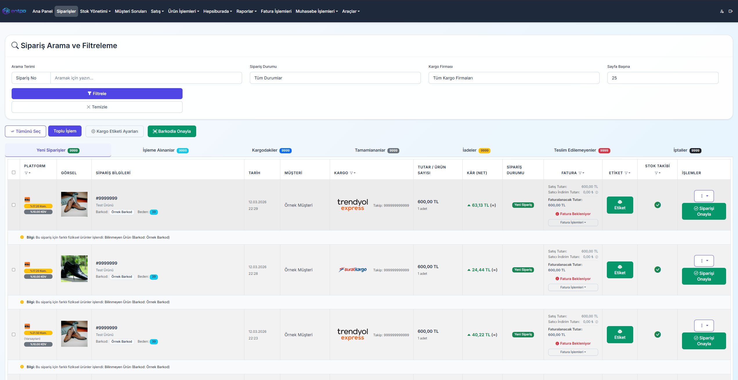Entpo Siparişler